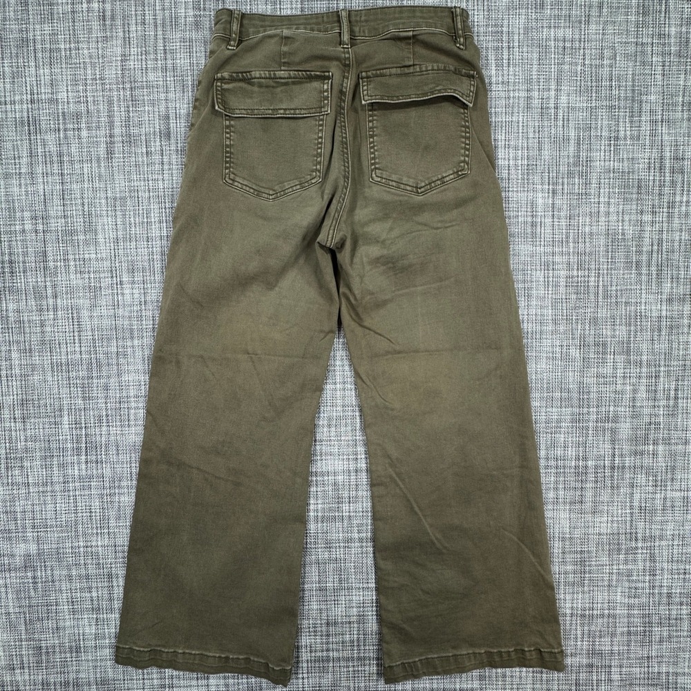 KUT From The Kloth Meg Pants Womens 2 Olive High Rise Wide Leg Carpenter Ankle - Picture 2 of 9